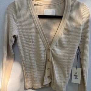 Citizens Of Humanity Light Beige Ribbed Top